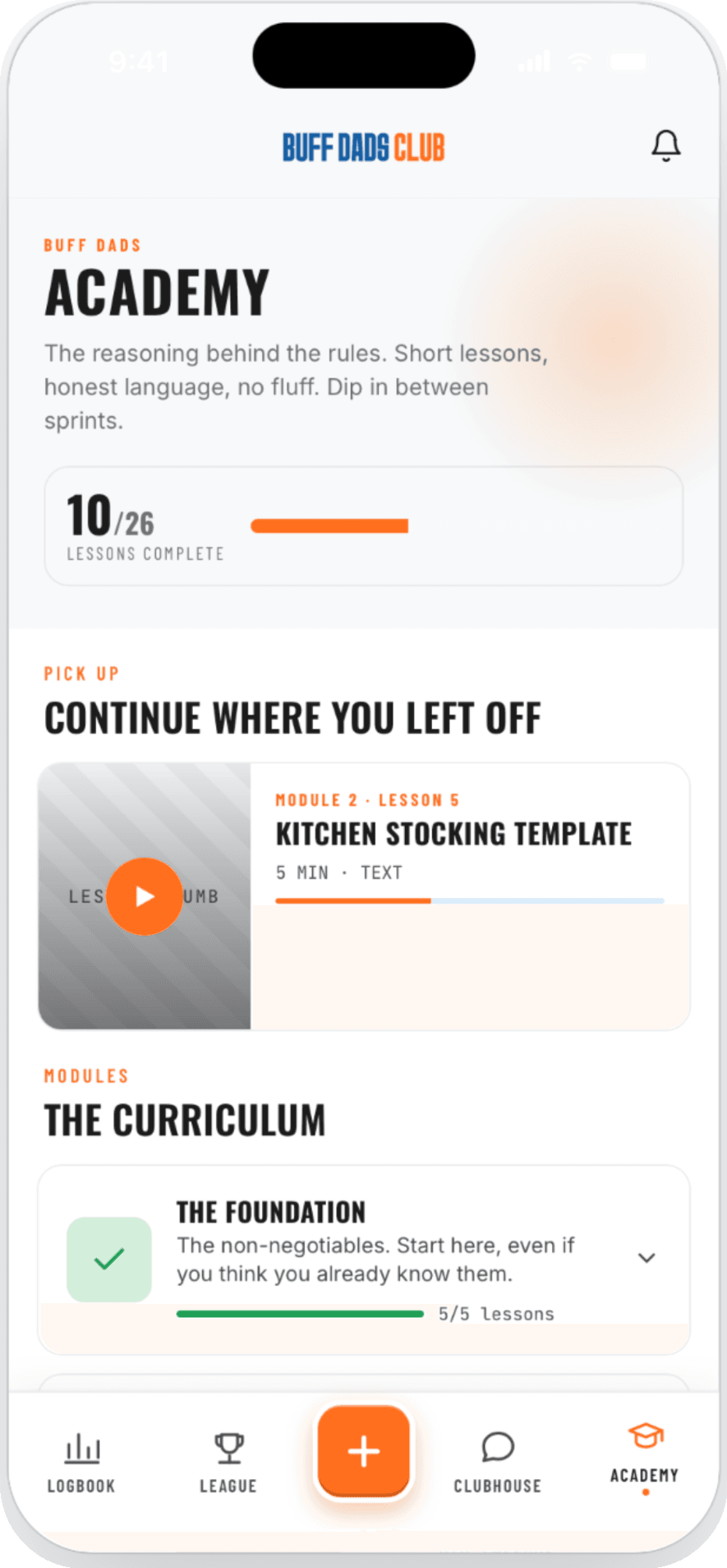 Buff Dads Academy lessons and curriculum modules